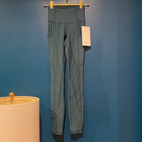 NWT Lululemon Fast and Free High-Rise Fleece Tight 28" in Green Jasper, Size 0 - Picture 3 of 10